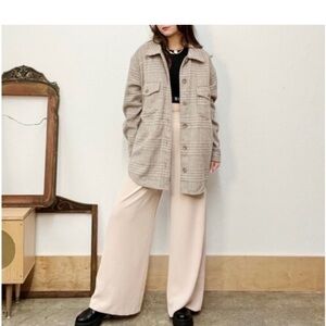 Joie Oversized Button Down Plaid Shacket Jacket Size Small